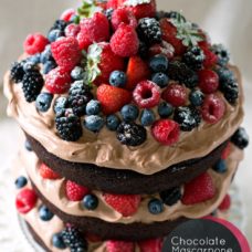 Chocolate Mascarpone Cake with Berries - Audrey's