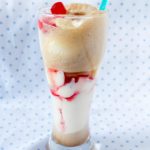 Vanilla Ice Cream Float with Cherry Sauce and Dr. Pepper