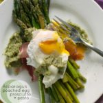 Asparagus with poached egg, prosciutto and pesto