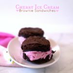 Cherry Ice Cream Sandwiches with Brownies