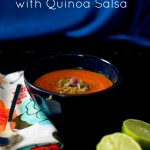 Roasted Red Pepper Soup with Quinoa Salsa