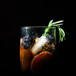 Pimm’s Cocktail with Blackberries, Plums and Rosemary